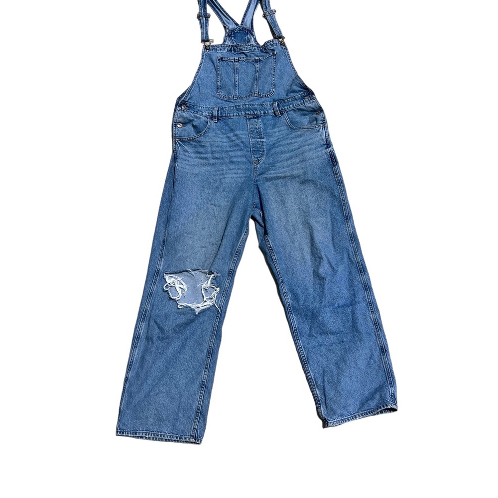 AMERICAN EAGLE DAD OVERALLS Medium washed distressed 

Size: Large